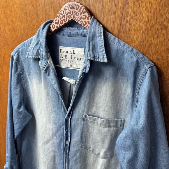 Frank & Eileen Rory Maxi Long Shirtdress Dress Famous Denim Blue Medium - Picture 7 of 16